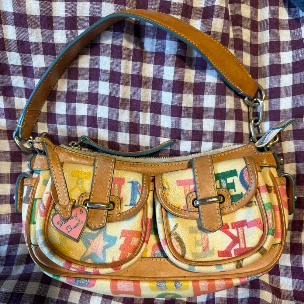 Dooney & Bourke Vintage Crayon Monogram Shoulder Bag